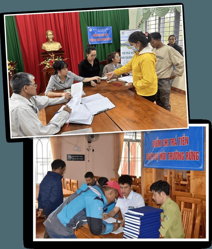 Quỹ Bảo vệ và Phát triển rừng tỉnh Lâm Đồng thực hiện chi trả tiền DVMTR (Ảnh tư liệu)