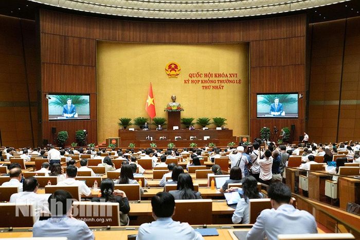 Quang cảnh phiên thảo luận tại hội trường Quốc hội.