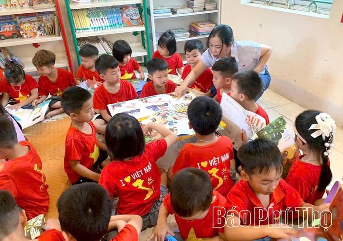 Trường Mầm non Long Cốc, xã Long Cốc chú trọng chăm sóc, giáo dục trẻ mầm non.