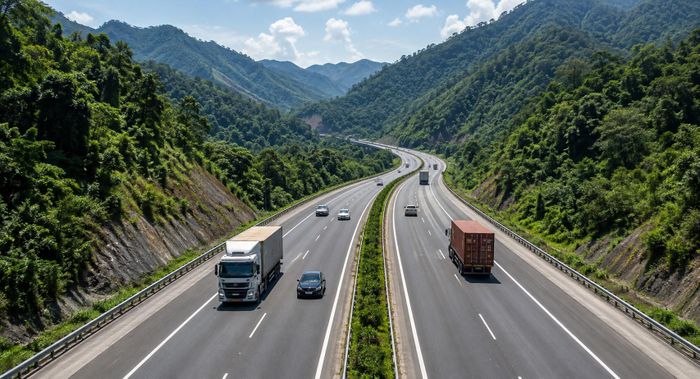 Tuyến cao tốc Bảo Hà - Lai Châu được đề xuất đầu tư quy mô 4 làn xe (Ảnh minh họa: AI).