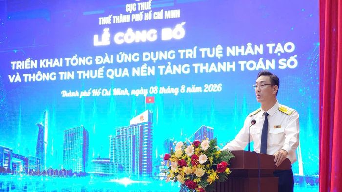 Ông Đoàn Minh Dũng - Trưởng Thuế TP. Hồ Chí Minh phát biểu tại sự kiện. Ảnh: Việt Dũng.