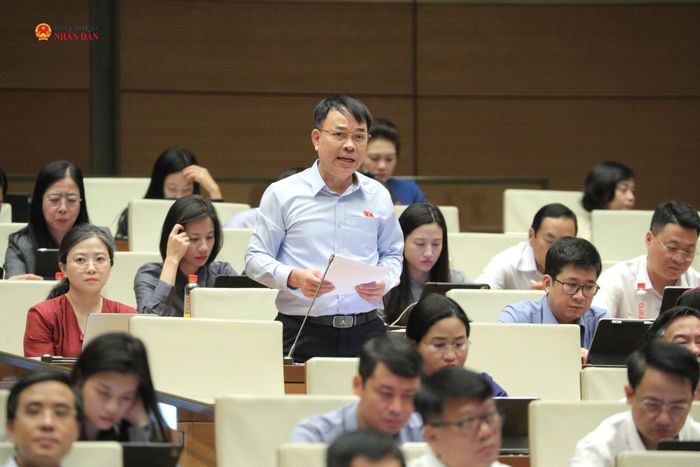ĐBQH Vũ Đại Dương (Khánh Hòa) phát biểu. Ảnh:Hồ Long