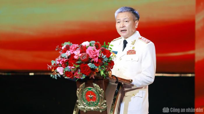 Thượng tướng Nguyễn Ngọc Lâm, Ủy viên Trung ương Đảng, Thứ trưởng Bộ Công an phát biểu tại Lễ kỷ niệm.