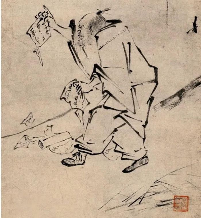 Lục Tổ Huệ Năng xé kinh, tranh thời nhà Tống (Trung Quốc). (Bảo tàng Tưởng niệm Mitsu, Nhật Bản / Wikimedia Commons).