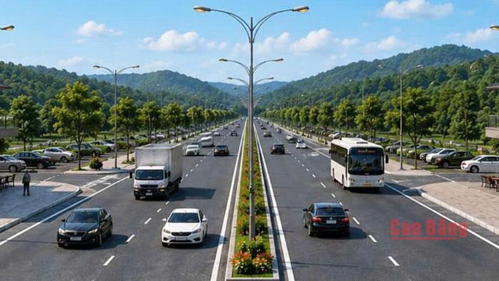 Hình mô phỏng Dự án đường bộ cao tốc Bắc Kạn - Cao Bằng.