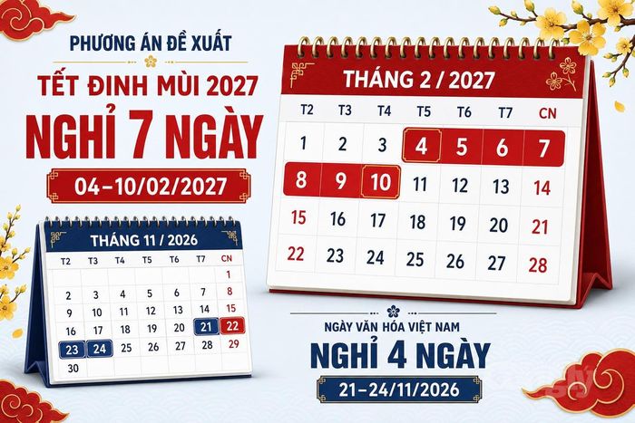Bộ VHTT&DL thống nhất đề xuất nghỉ Tết Đinh Mùi 7 ngày. Ảnh minh họa: AI tạo