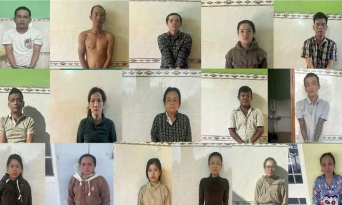 Một số đối tượng trong nhóm 19 đối tượng bị khởi tố về hành vi cướp giật tài sản tại Tân Huê Viên - Ảnh: Công an Thành phố Cần Thơ
