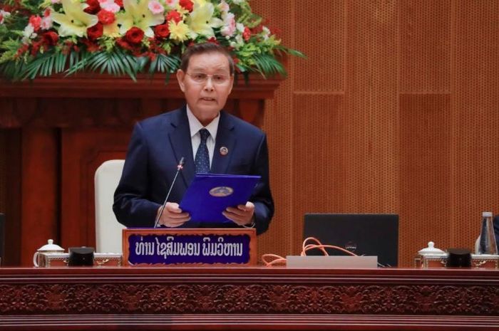 Chủ tịch Quốc hội Lào Xaysomphone Phomvihane. Ảnh: Quốc hội Lào