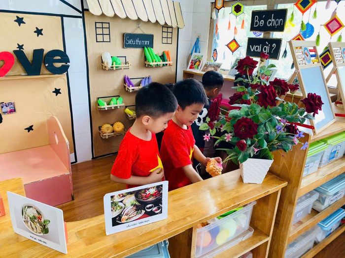 Một tiết học tại trường Mầm non Lê Quý Đôn. Ảnh Thu Oanh