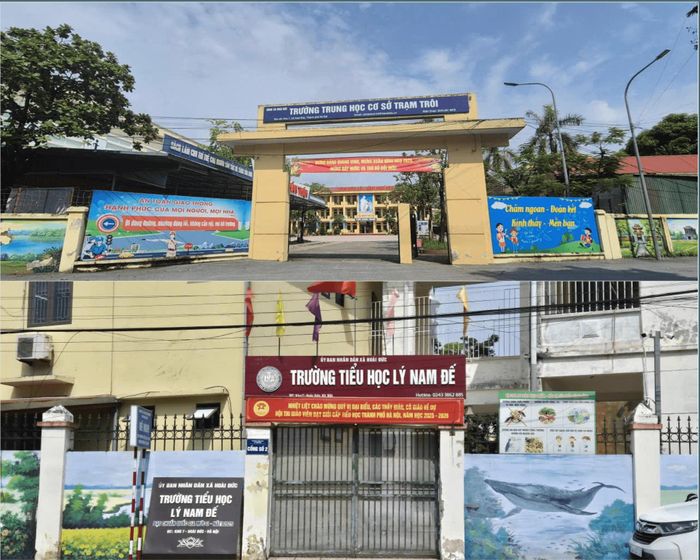Trường Tiểu học Lý Nam Đế và THCS Trạm Trôi sau sắp xếp sẽ có cái tên mới là Trường TH&THCS Vạn Xuân. Ảnh: Hậu Lộc