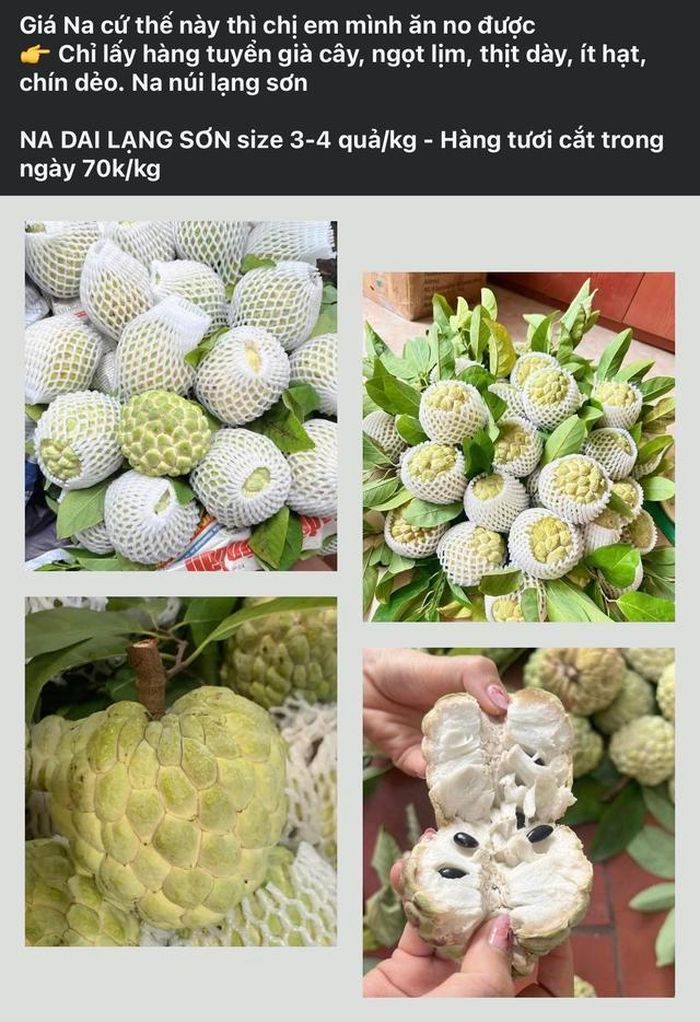 Tùy thuộc vào kích thước và chất lượng của quả na sẽ có giá bán khác nhau.