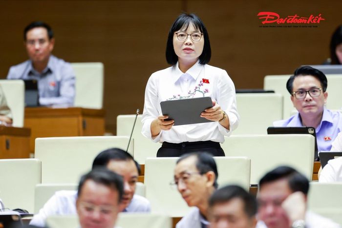 Đại biểu Nguyễn Thị Việt Nga phát biểu (Ảnh: Quang Vinh)