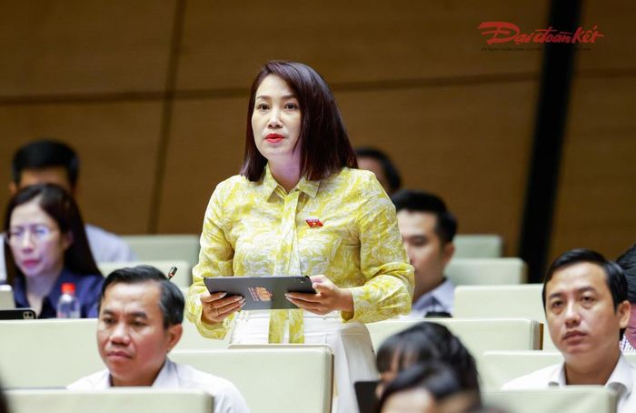 Đại biểu Cà Thị Thắm phát biểu (Ảnh: Quang Vinh)