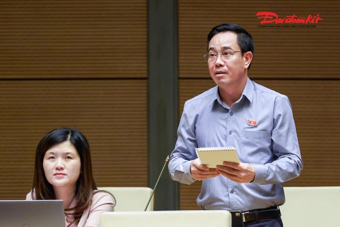 Đại biểu Nguyễn Văn Huy phát biểu (Ảnh: Quang Vinh)