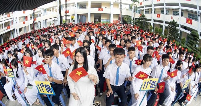 Học sinh TP.HCM trong lễ khai giảng năm học 2025-2026. Ảnh: Quốc Thanh