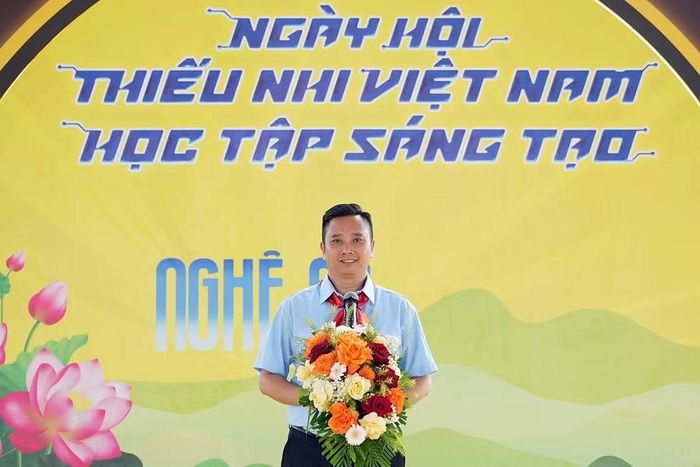 Đồng chí Lê Anh Quân phát biểu ý kiến tại Ngày hội. (Ảnh: Hội đồng Đội Trung ương cung cấp)