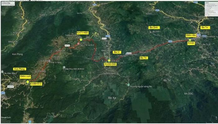 Bình đồ tổng thể dự án cải tạo, nâng cấp Quốc lộ 24, đoạn từ Km32-Km89+513.