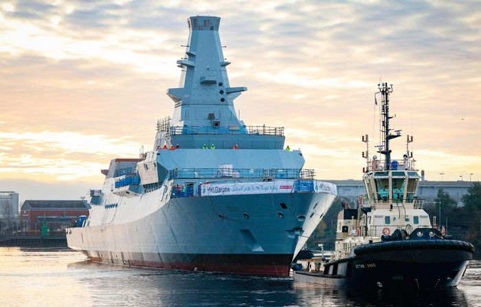 HMS Glasgow là tàu khu trục chống ngầm Type 26 đầu tiên của Hải quân Hoàng gia Anh. Ảnh: Naval Today