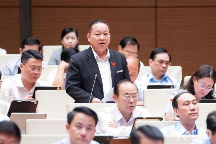 Đại biểu Tráng A Dương (đoàn Lào Cai) phát biểu thảo luận.