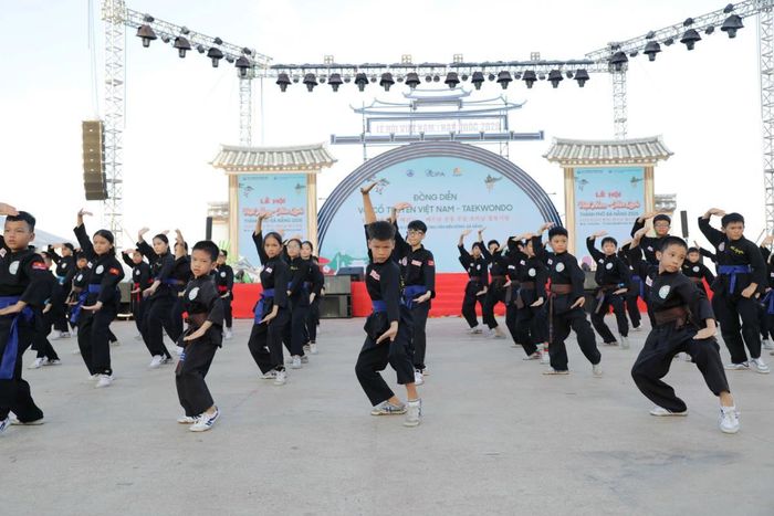 Lễ hội được tổ chức với nhiều nội dung, hoạt động phong phú (Trong ảnh: Màn biểu diễn (ảnh trên) đồng diễn võ thuật (ảnh dưới) tại lễ hội).