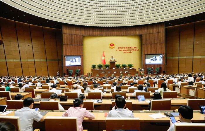 Quang cảnh phiên họp Quốc hội chiều 9-8. Ảnh: QUANG PHÚC