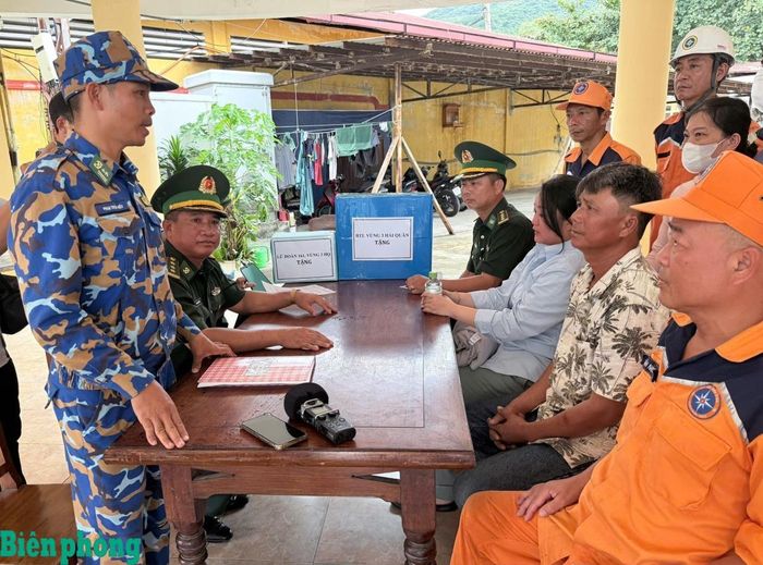 Đồn Biên phòng Sơn Trà tiếp nhận nạn nhân Trương Thị Phương. Ảnh: Trúc Hà