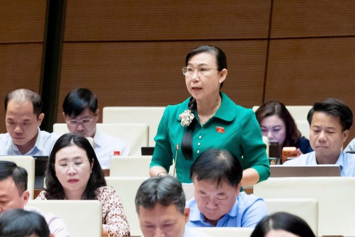 Đại biểu Phan Thị Mỹ Dung, Đoàn đại biểu Quốc hội tỉnh Tây Ninh phát biểu. Ảnh: quochoi.vn