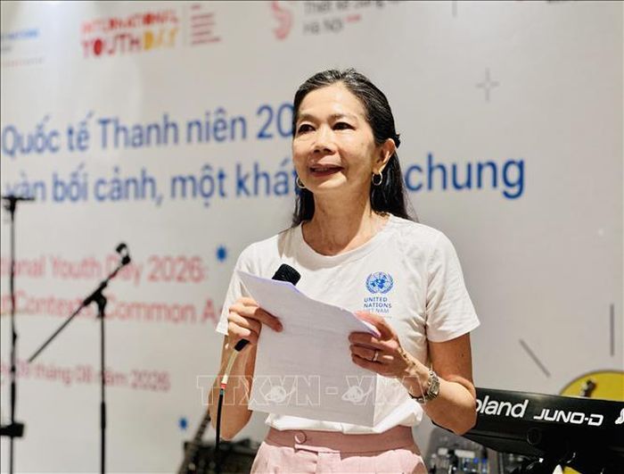 Bà Pauline Tamesis, Điều phối viên thường trú Liên hợp quốc tại Việt Nam phát biểu tại sự kiện.