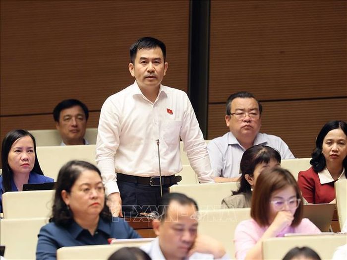Đại biểu Quốc hội thành phố Đồng Nai Nguyễn Trung Kiên phát biểu. Ảnh: An Đăng/TTXVN