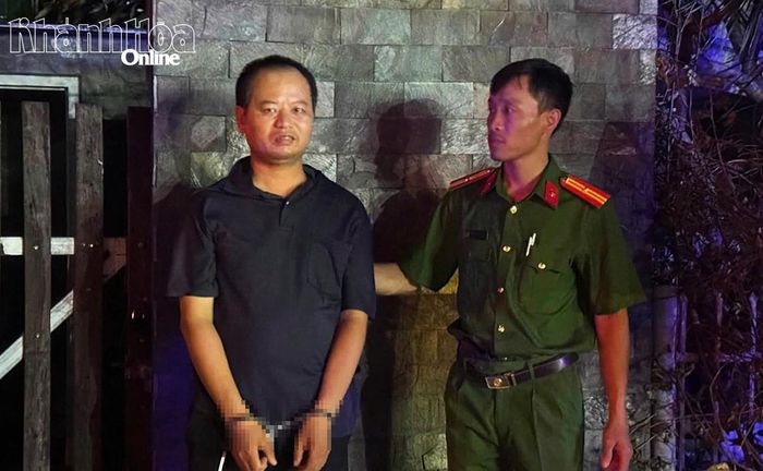 Đối tượng Võ Sỹ Nghĩa lúc bị bắt.