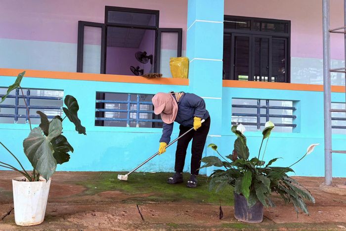 Trường Mầm non Họa Mi, xã Tuy Đức được đầu tư sửa chữa phòng học và tường rào tại hai điểm trường lẻ