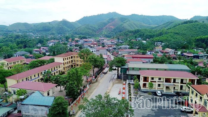 Một góc trung tâm xã Xuân Đài khang trang nhìn từ trên cao.