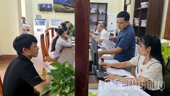 Người dân đến làm thủ tục hành chính tại Trung tâm Phục vụ hành chính công xã Xuân Đài