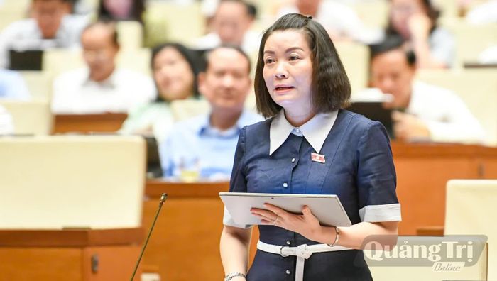 Đồng chí Nguyễn Minh Tâm, Phó trưởng đoàn chuyên trách Đoàn đại biểu Quốc hội tỉnh thảo luận về dự thảo Luật sửa đổi, bổ sung một số điều của Luật Xuất bản năm 2012 - Ảnh: N.M