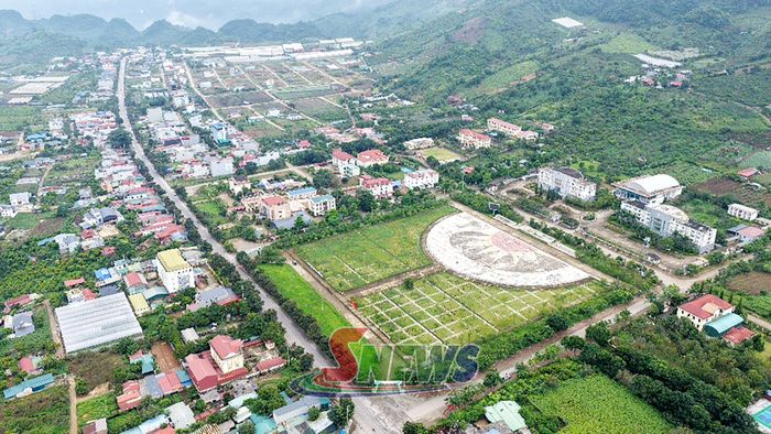 Trung tâm phường Mộc Châu nhìn từ trên cao.