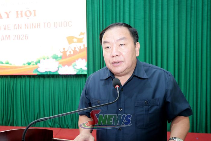Đồng chí Phó Bí thư Tỉnh ủy, Chủ tịch Ủy ban MTTQ Việt Nam tỉnh, phát biểu tại ngày hội.