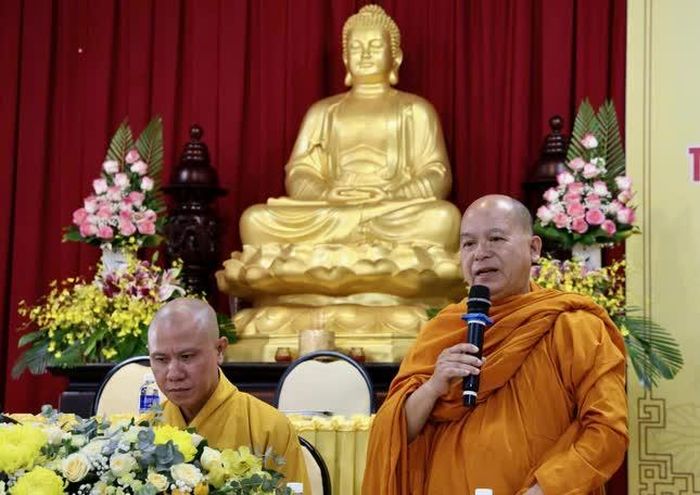 Thượng tọa Thích Giác Phổ phát biểu