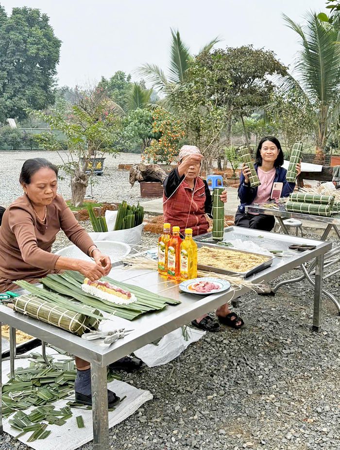 Sản phẩm bánh chưng của Hợp tác xã Nông nghiệp và sản xuất Khánh Lâm (thôn Phú Hữu, xã Vật Lại).