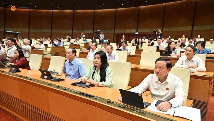 Phó Chủ tịch Quốc hội Nguyễn Khắc Định và các đại biểu tham dự phiên họp. Ảnh: Quang Khánh