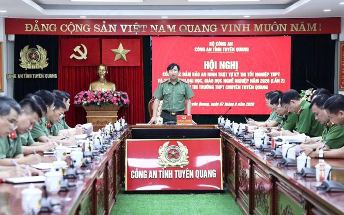 Đại tá Lục Thế Hưng, Phó Bí thư Đảng uỷ, Phó Giám đốc Công an tỉnh, Phó trưởng Ban chỉ đạo kỳ thi. Ảnh: Công an tỉnh Tuyên Quang