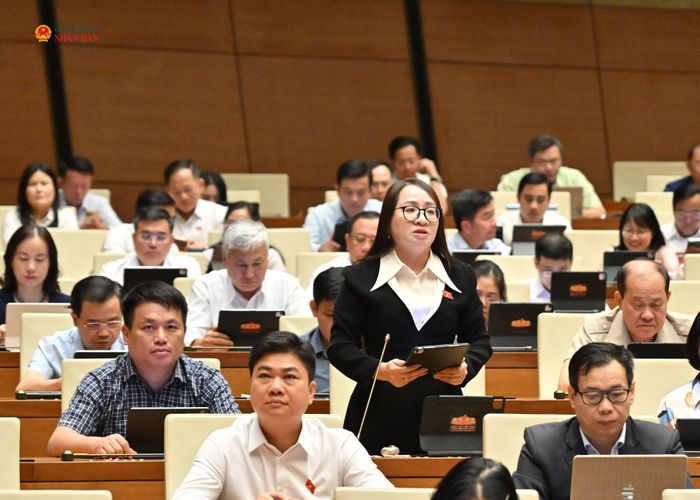 ĐBQH Hà Thị Anh Thư (Quảng Ngãi) phát biểu