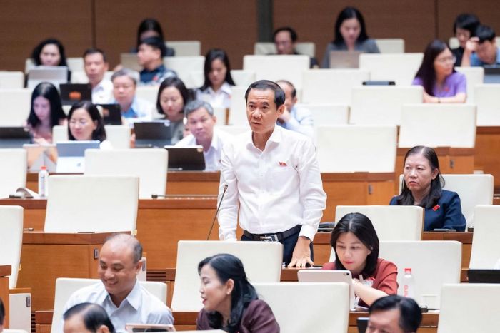 Đại biểu Nguyễn Thái Học đề nghị có quy định rõ hơn về thanh tra, kiểm tra, xử lý vi phạm trong hoạt động xuất bản. Ảnh: Media Quốc hội