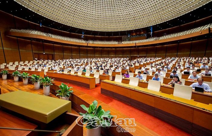 Quang cảnh phiên thảo luận tại hội trường Quốc hội.