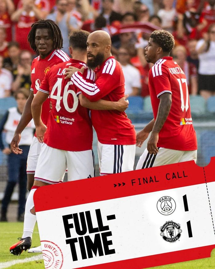 Manchester United cầm hòa PSG trong trận giao hữu tiền mùa giải