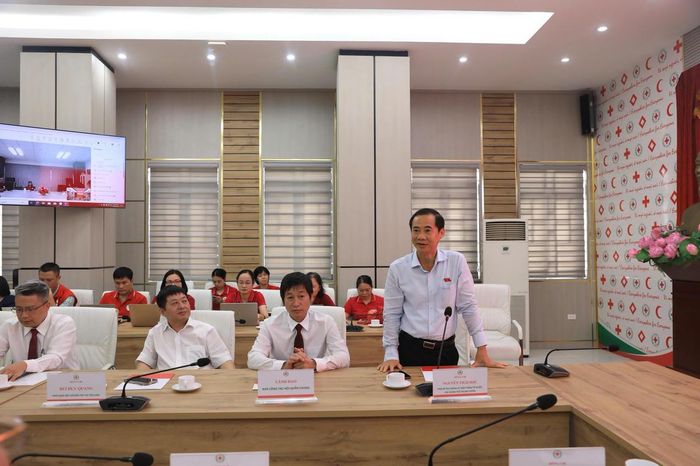 Ông Nguyễn Thái Học, Phó Bí thư Đảng ủy MTTQ, các đoàn thể Trung ương phát biểu tại Lễ công bố quyết định. Ảnh: PV