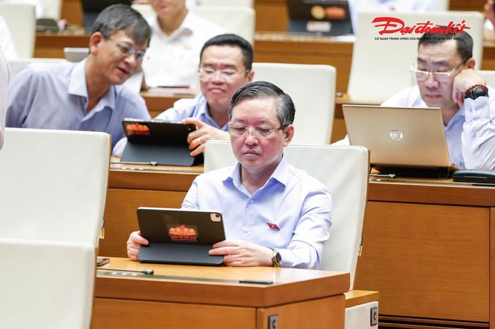 Phó Chủ tịch UBTƯ MTTQ Việt Nam, Chủ tịch Hội Nông dân Việt Nam Lương Quốc Đoàn tham dự phiên thảo luận. (Ảnh: Quang Vinh)
