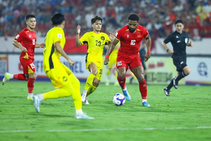 Tuyển Việt Nam thắng Malaysia 3-1 tại vòng loại Asian Cup 2027 hồi tháng 3 vừa qua trên sân Thiên Trường (Ninh Bình). Ảnh: Minh Chiến.