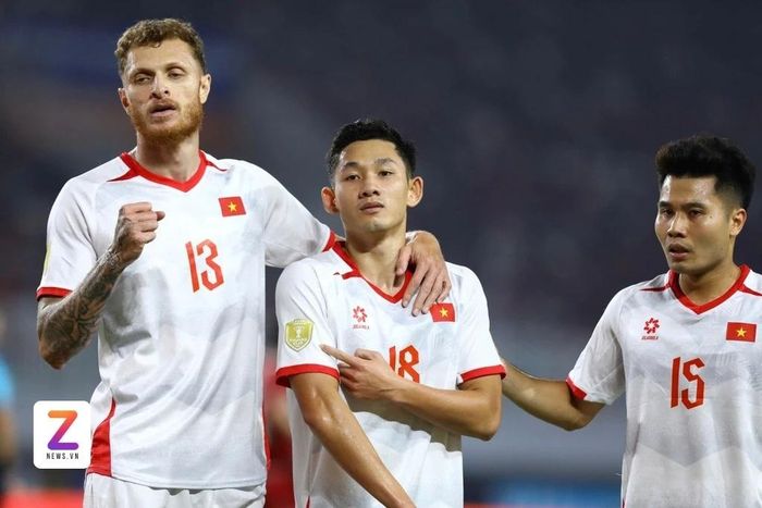  Các cầu thủ Việt Nam thăng hoa trong trận thắng Indonesia. Ảnh: Minh Chiến. 