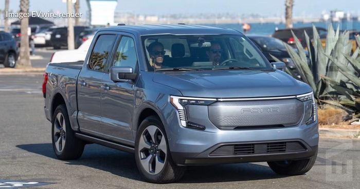 Bản dựng dự đoán thiết kế của bán tải điện Ford Fathom. Ảnh: EVwire