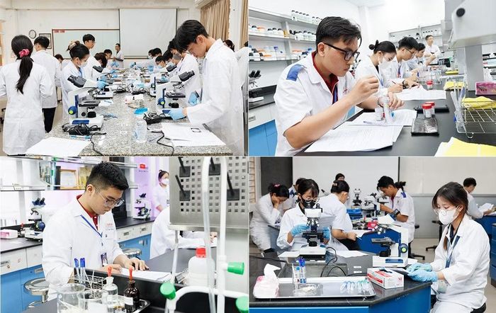 Các thí sinh tham gia phần thi thực hành trong các lab hiện đại và đầy đủ trang thiết bị tại DTU
